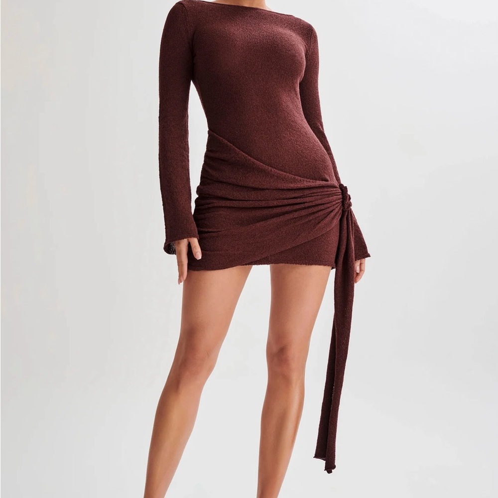 Meshki Brown Long Sleeve Dress